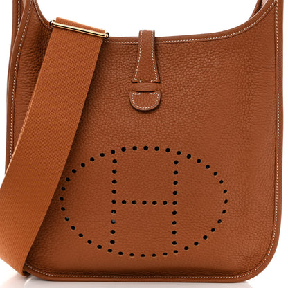 Hermes Taurillon Clemence Evelyne III PM Gold 7 of 10