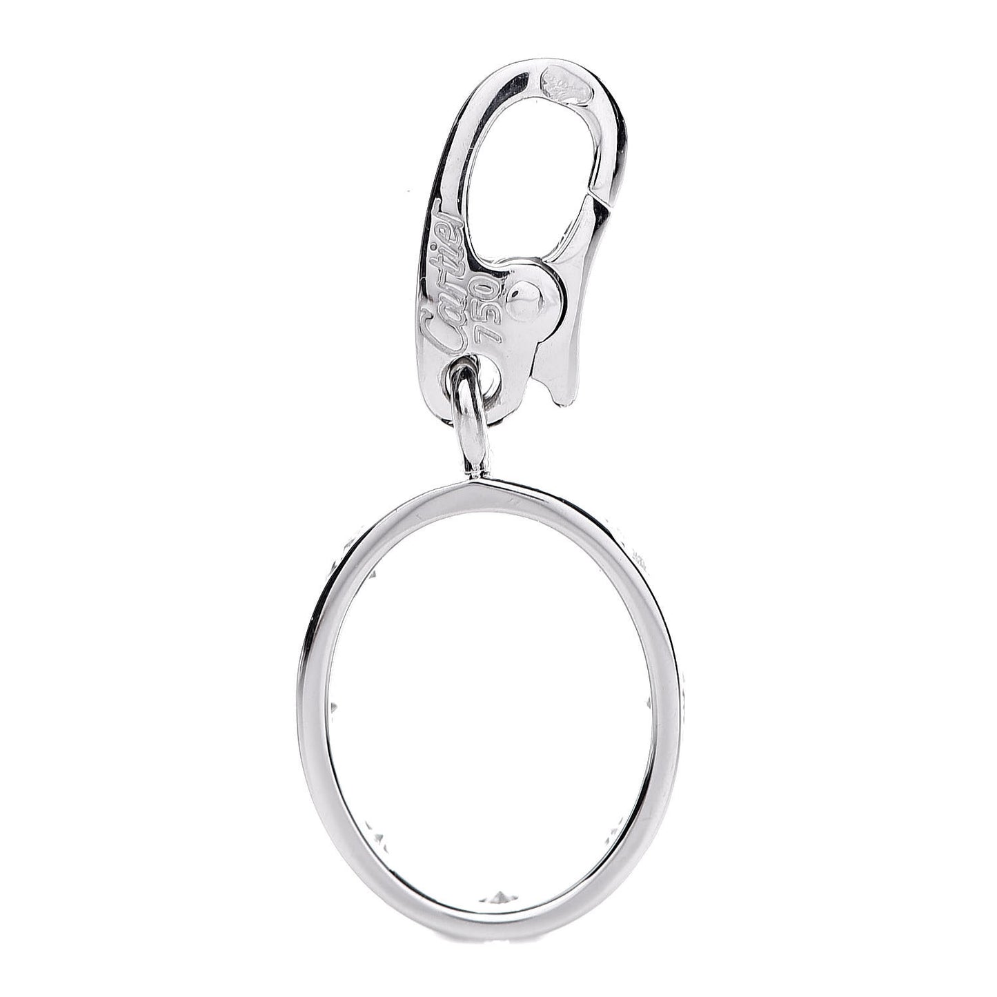 18K White Gold Diamond LOVE Ring Charm