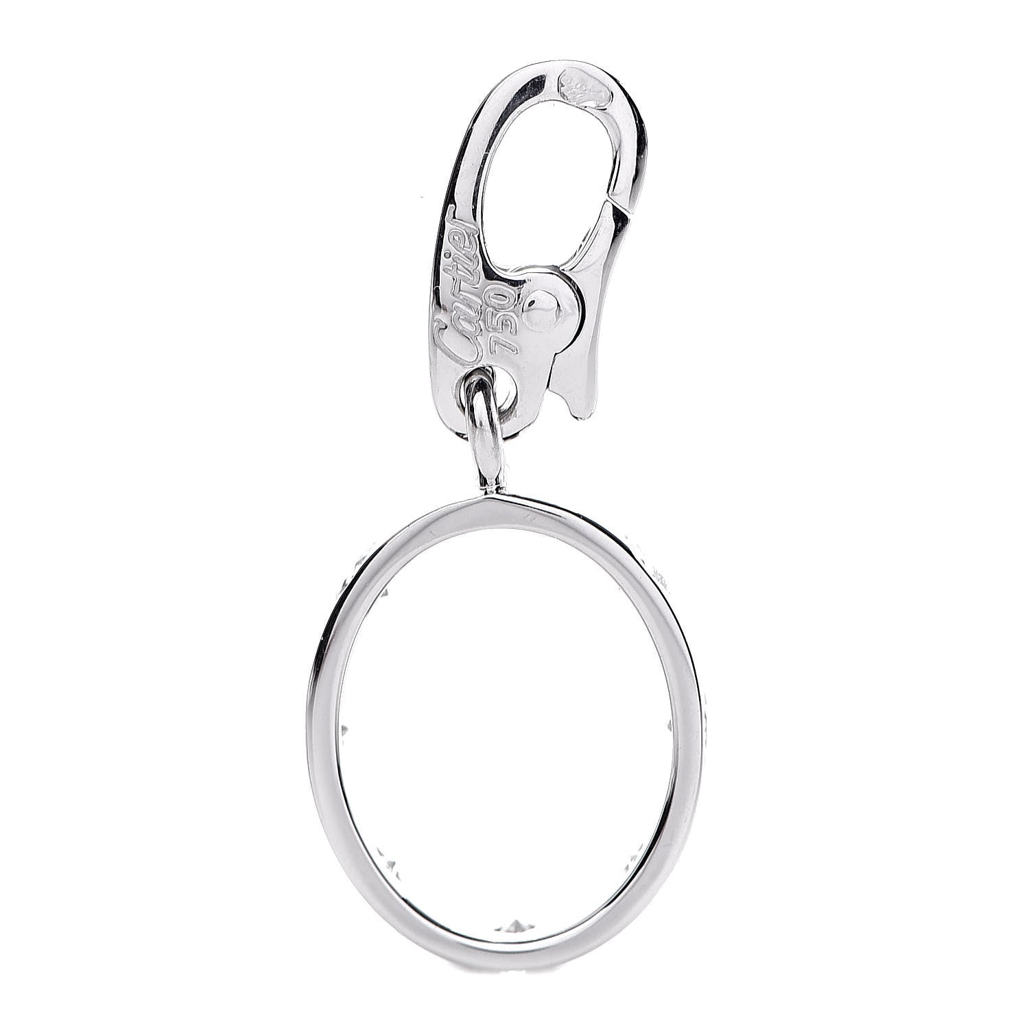 Cartier 18K White Gold Diamond LOVE Ring Charm 2 of 6
