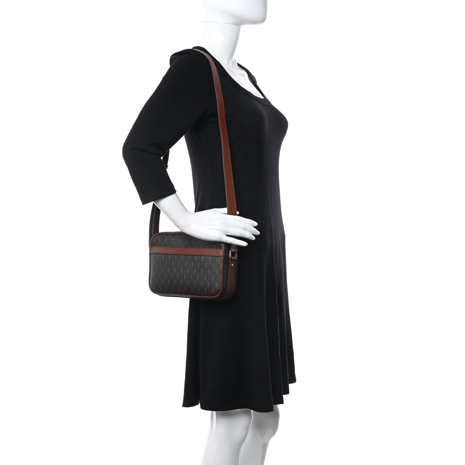 Saint Laurent Canvas Smooth Calfskin Le Monogramme Camera Bag Chestnut 2 of 10