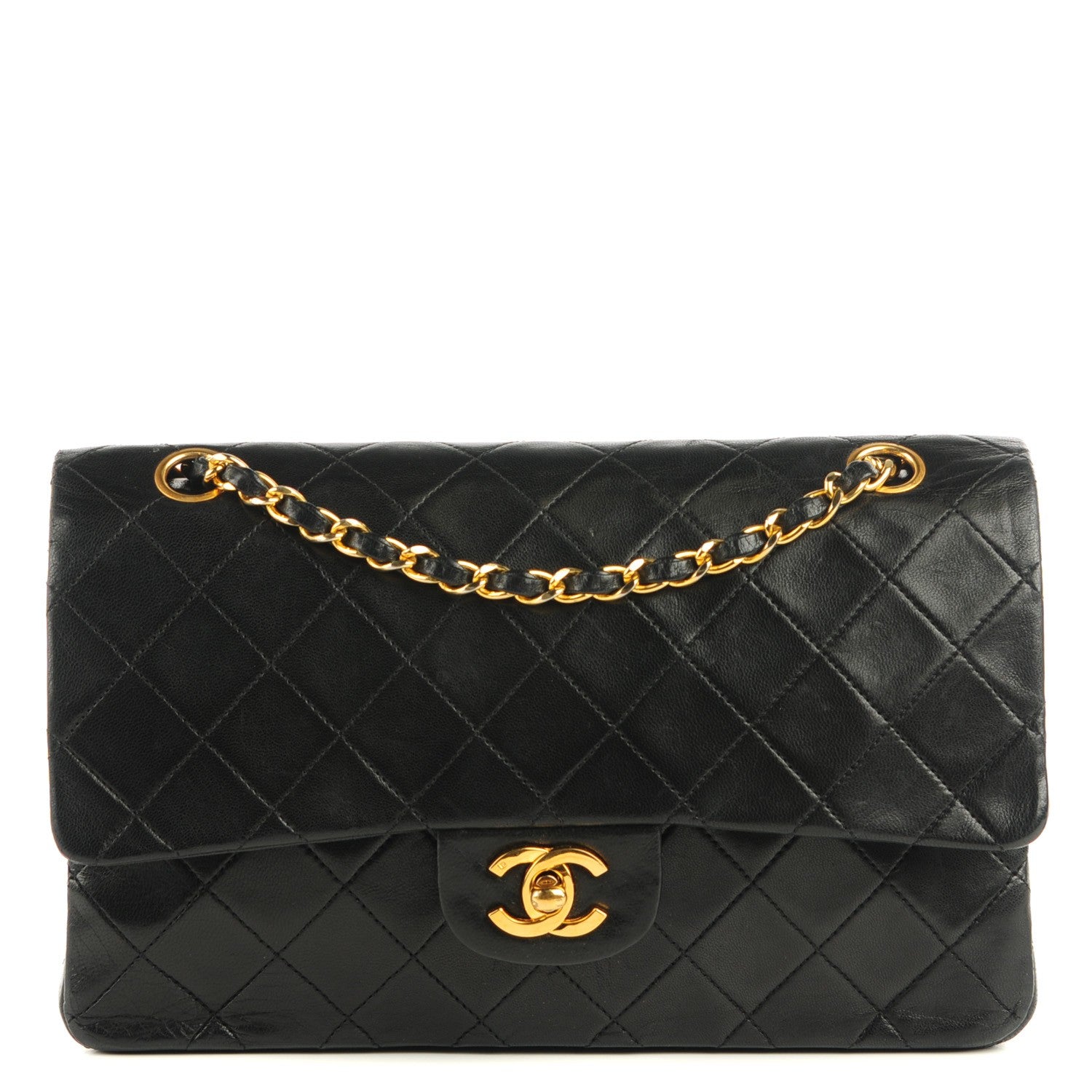 Chanel Lambskin Quilted Medium Double Flap Black 1 of 8