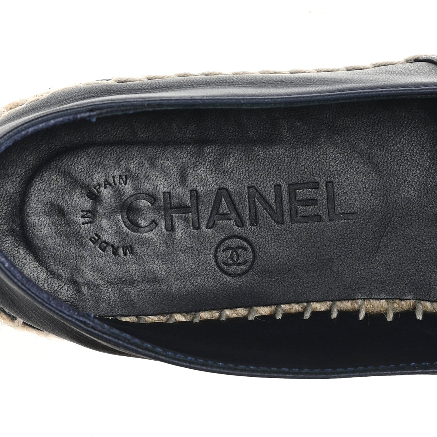 Chanel Lambskin CC Espadrilles 37 Navy Blue Gray 8 of 10
