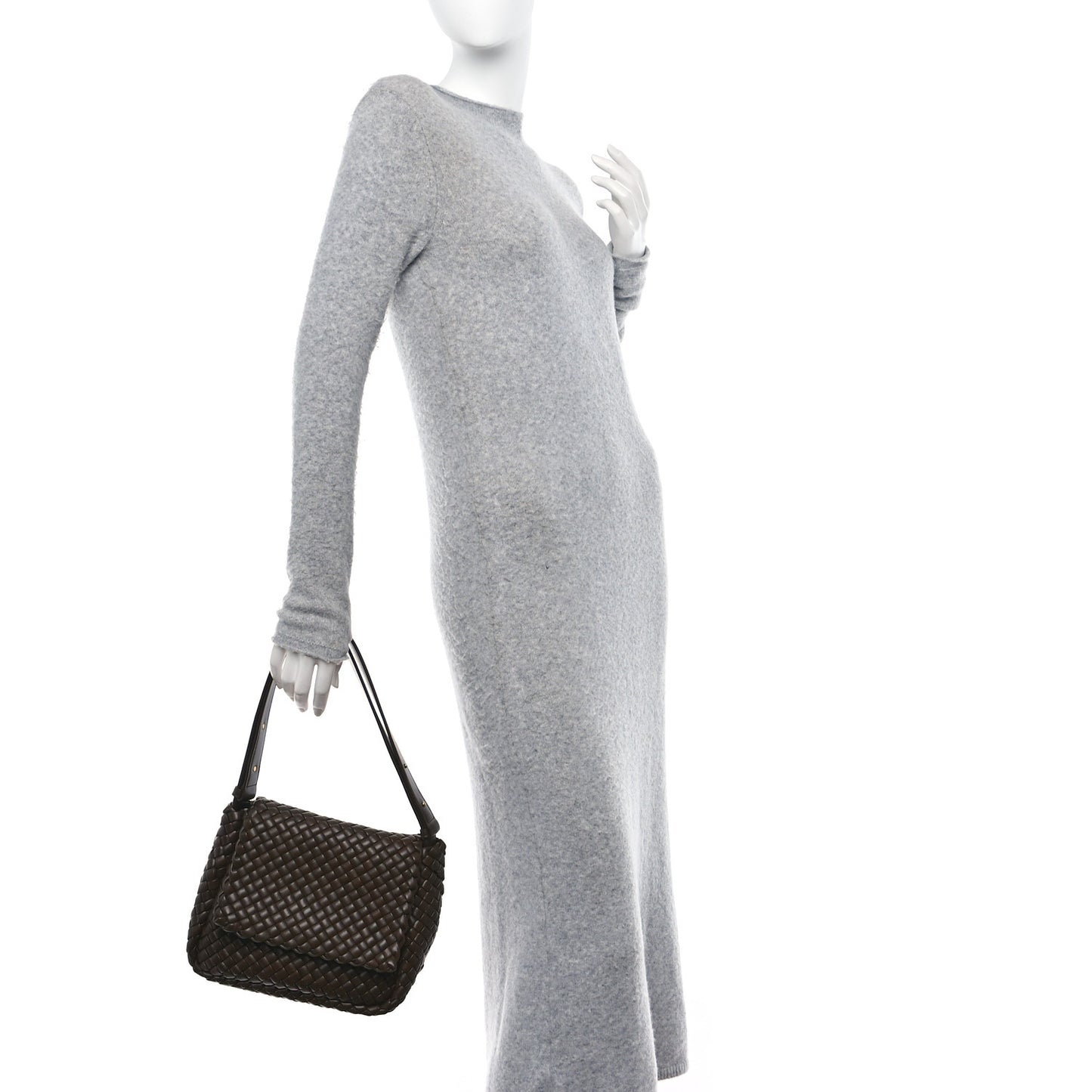 Nappa Intreccicio Padded Small Cobble Shoulder Bag Light Brown