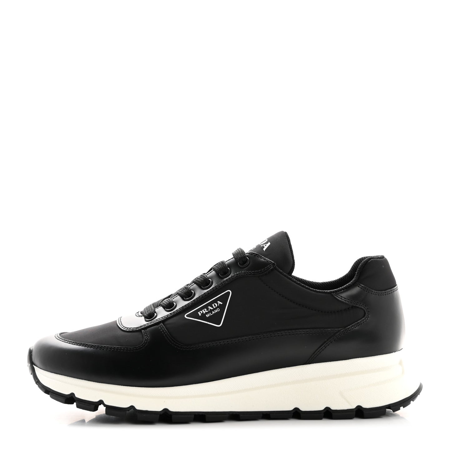 Spazzolato Rois Nylon Triangle Logo Mens Low Top Sneakers 9 Black