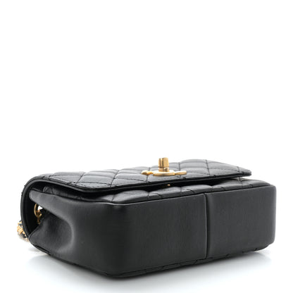 Chanel Lambskin Quilted Small Camellia Flower Flap Black 4 of 11