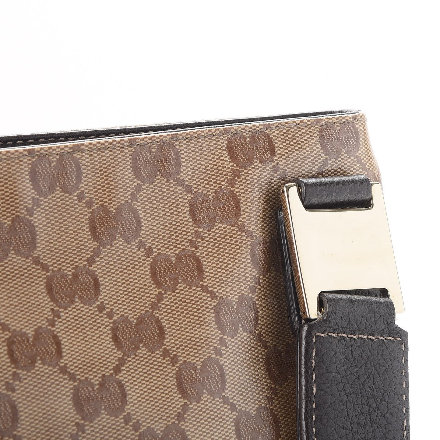 Crystal Monogram Web Crossbody Bag Brown