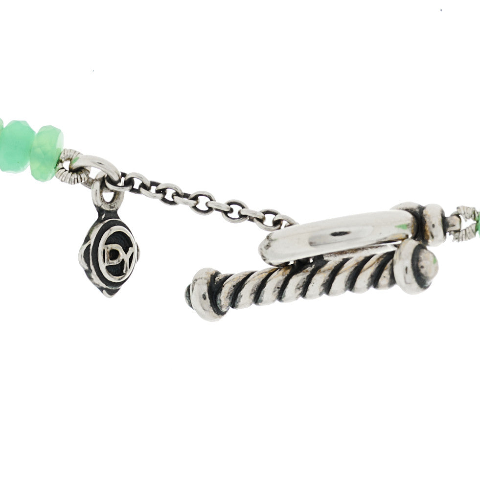 Sterling Silver 18K Yellow Gold Chrysoprase Peridot Pyrite Bead Necklace