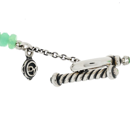 David Yurman Sterling Silver 18K Yellow Gold Chrysoprase Peridot Pyrite Bead Necklace 4 of 5
