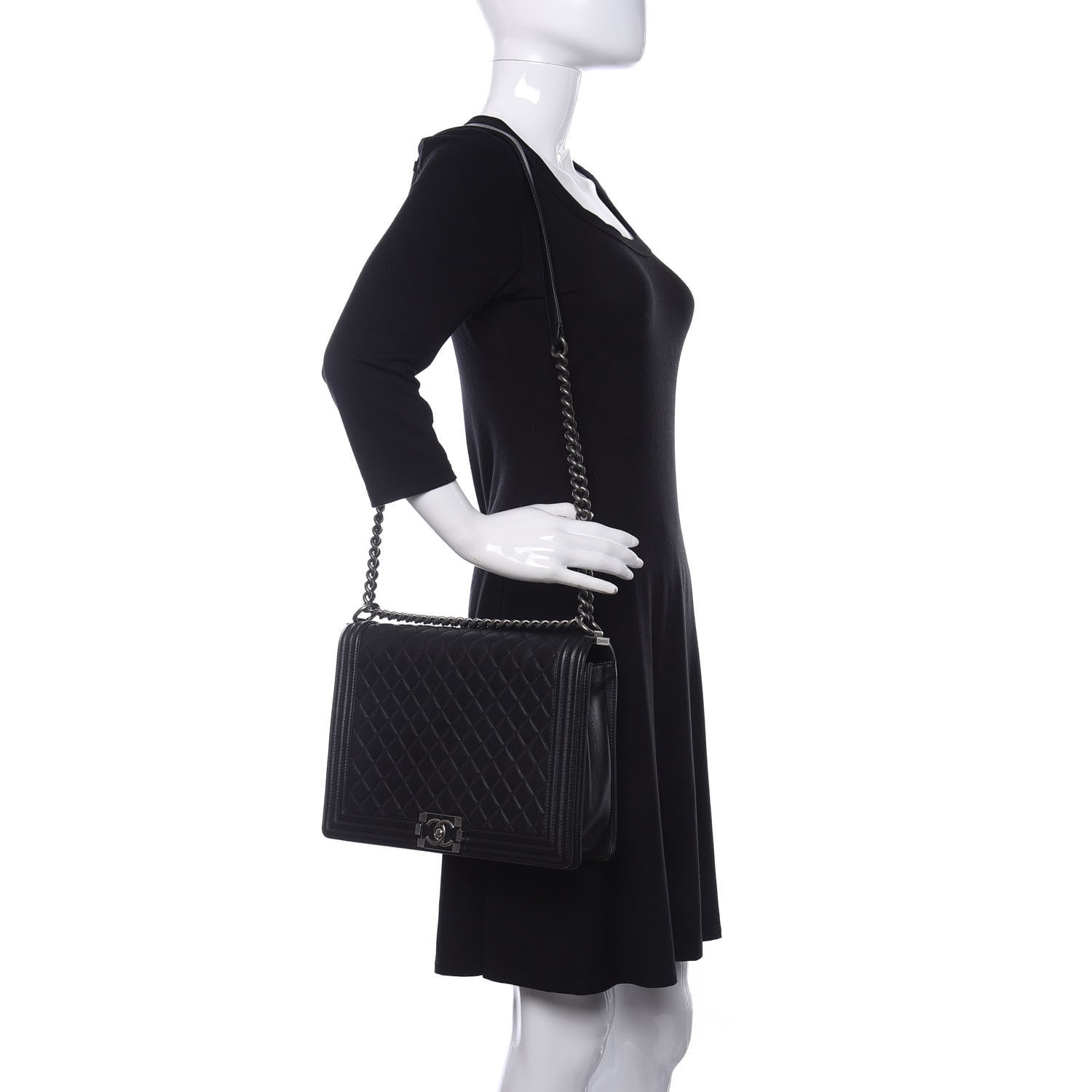 Chanel Calfskin Quilted Large Boy Flap Black 2 of 10