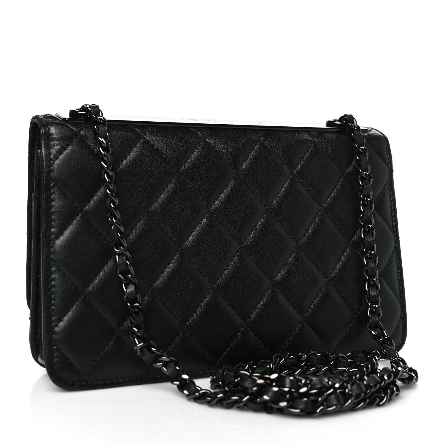 Chanel Lambskin Quilted Trendy CC Wallet On Chain WOC So Black 3 of 10