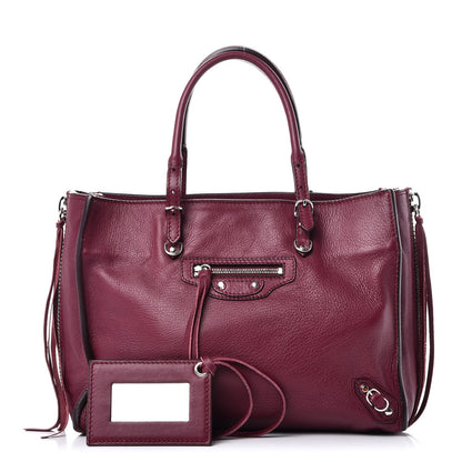 Balenciaga Veau Papier A6 Zip Around Tote Rouge Pourpre 1 of 8