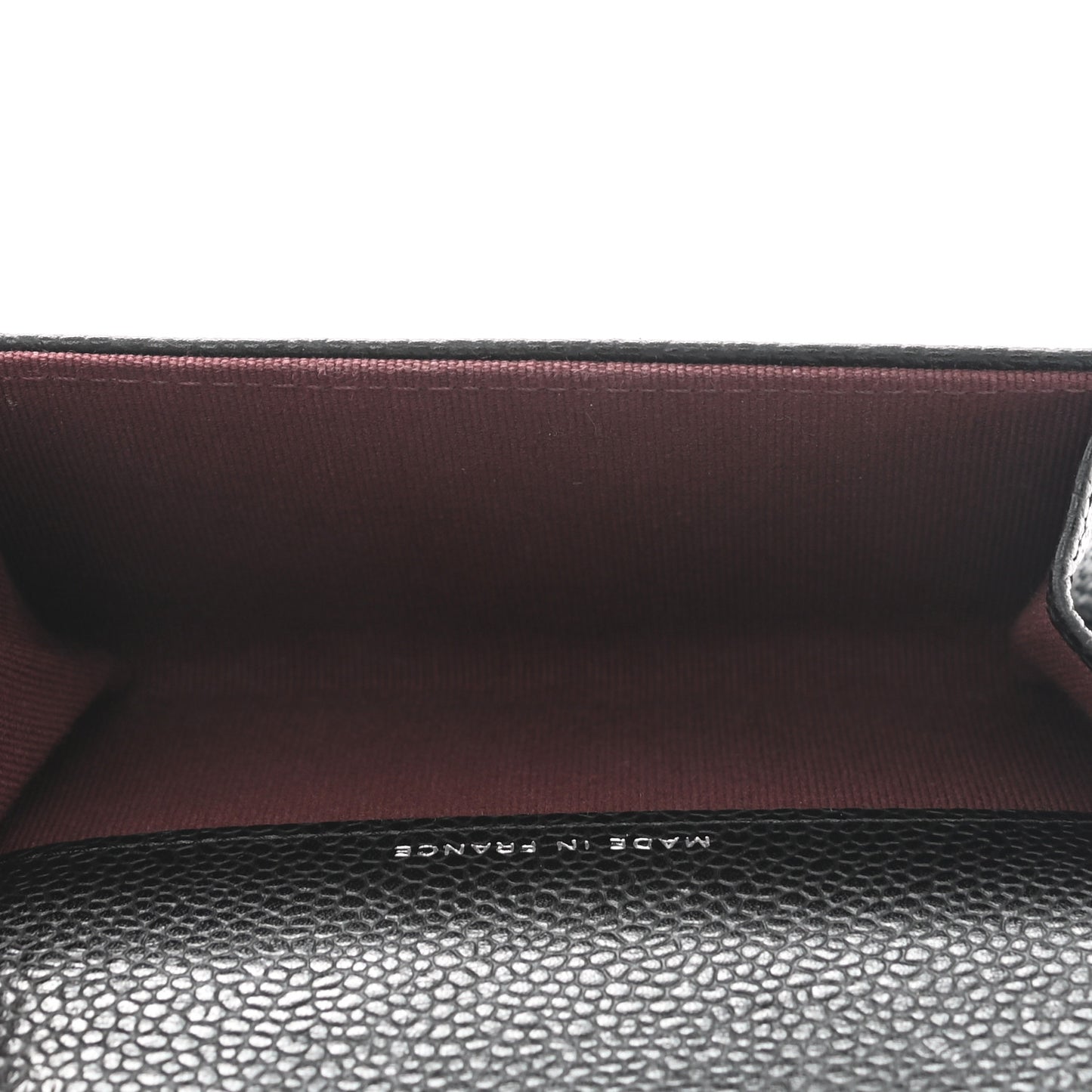 Caviar Quilted Flap Card Holder Wallet Black