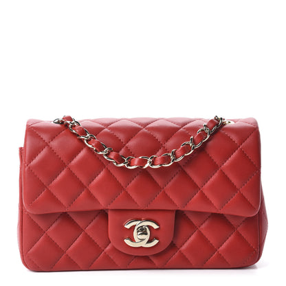 Chanel Lambskin Quilted Mini Rectangular Flap Red 1 of 11