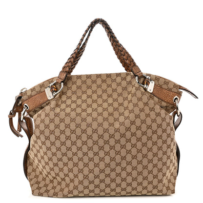 Gucci Monogram Large Bamboo Bar Tassel Shoulder Bag Brown 1 of 10