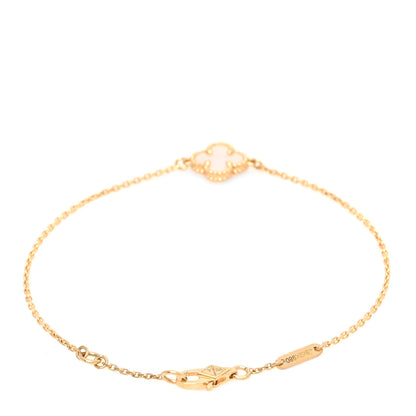Van Cleef & Arpels 18K Yellow Gold Mother of Pearl Sweet Alhambra Bracelet 2 of 5