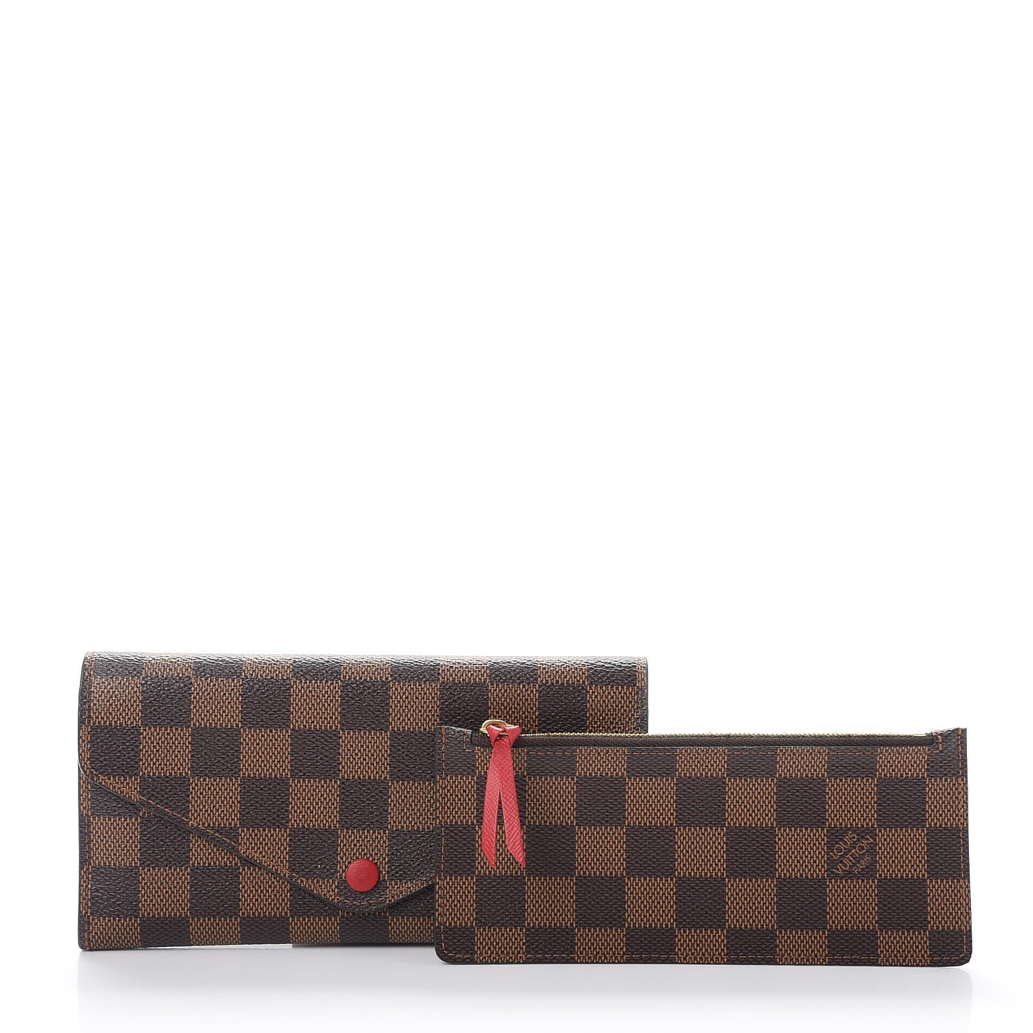 Louis Vuitton Damier Ebene Josephine Wallet Red 5 of 13