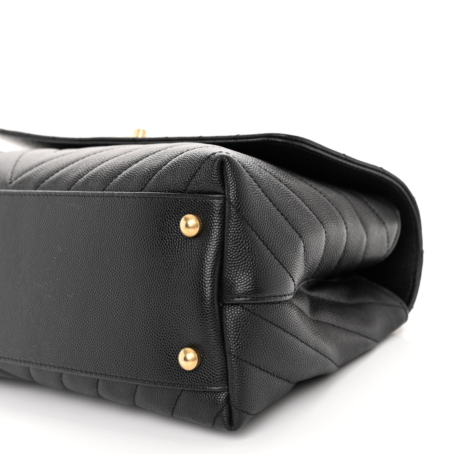 Chanel Caviar Lizard Embossed Chevron Quilted Medium Coco Handle Flap Black 10 of 11
