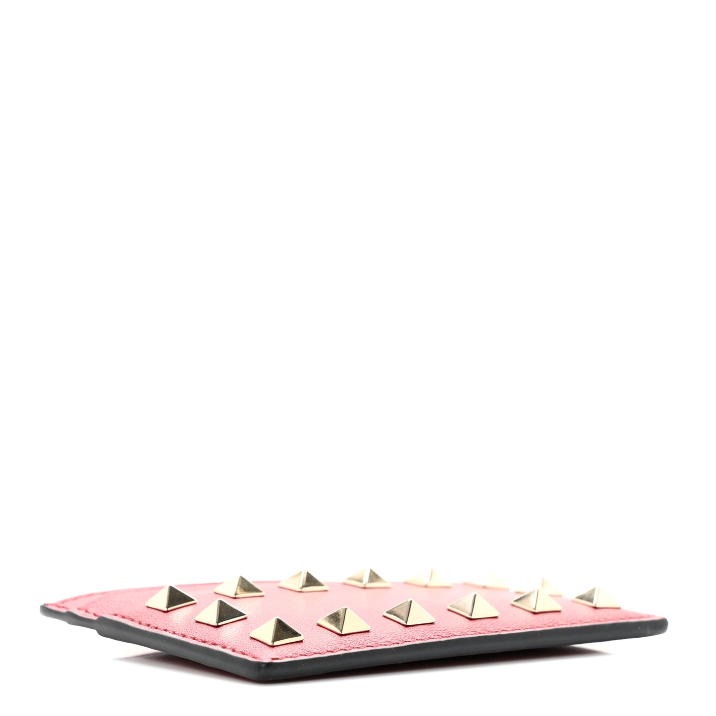 Vitello Rockstud Card Holder Rosso Valentino