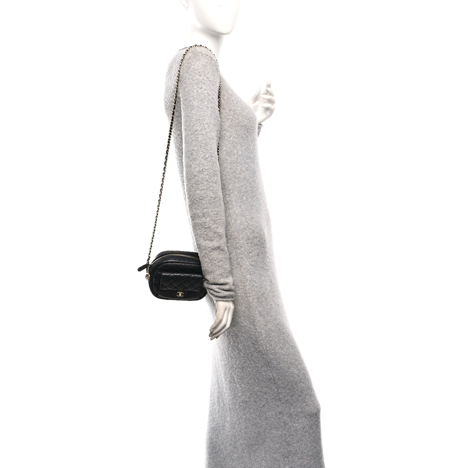 Chanel Caviar Quilted CC Day Camera Case Black 2 of 11