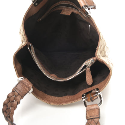 Gucci Monogram Large Bamboo Bar Tote Brown 5 of 11