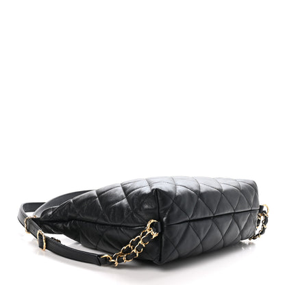 Chanel Lambskin Quilted Maxi Hobo Black 4 of 11