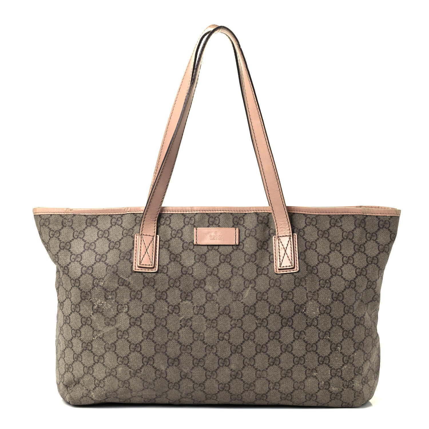 Gucci GG Supreme Monogram Medium Zippered Shopping Tote Pink 1 of 12
