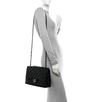 Chanel Lambskin Quilted Jumbo Single Flap Black 2 of 14