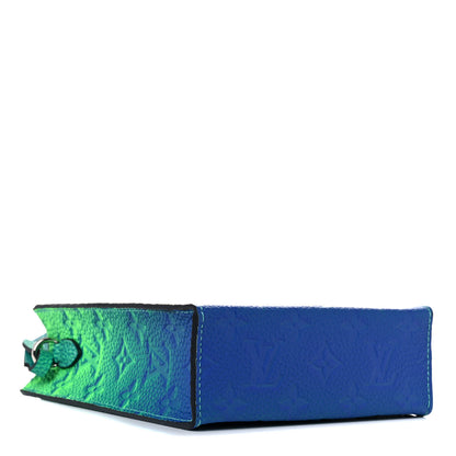 Louis Vuitton Taurillon Illusion Sac Plat XS Bleu Vert 4 of 9