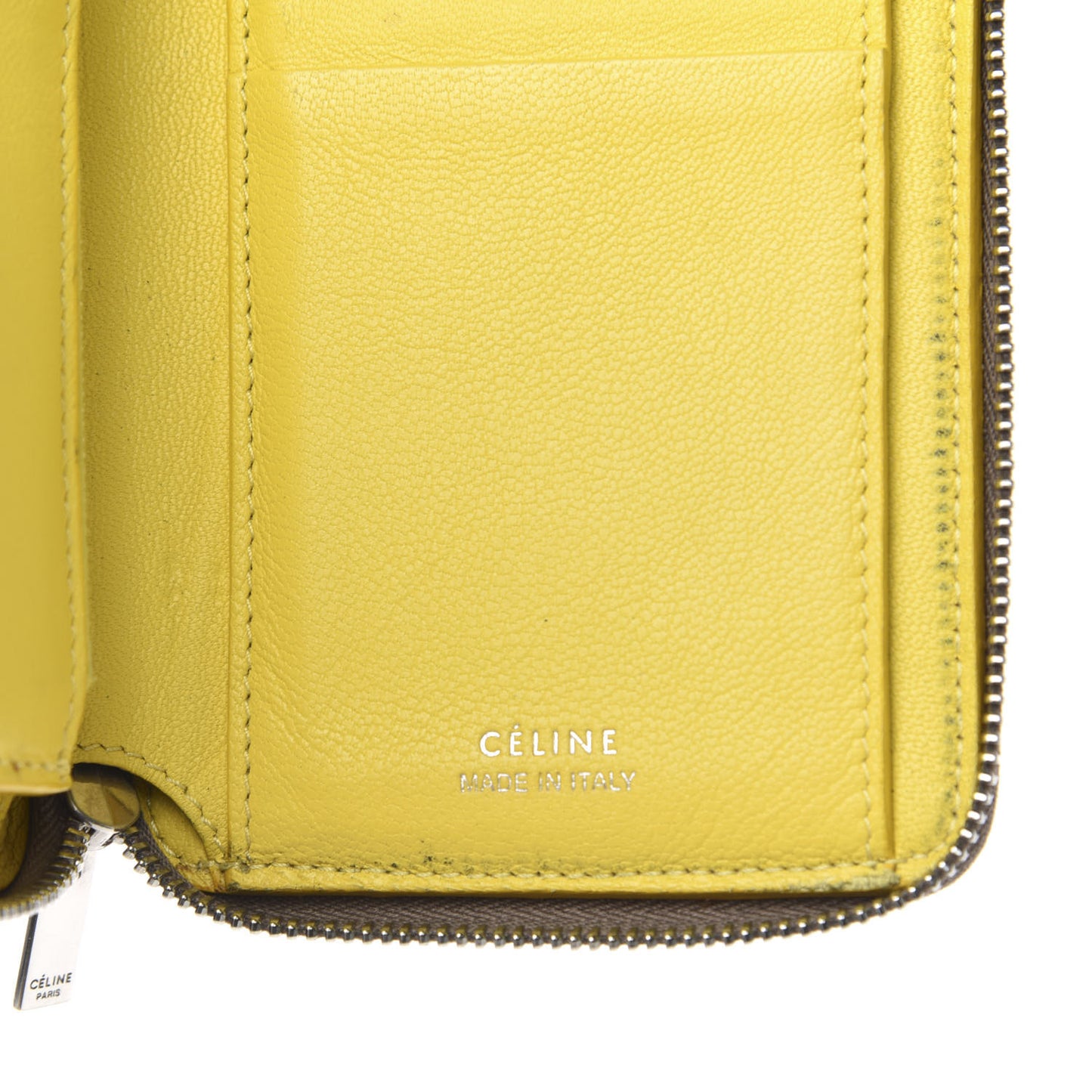 Drummed Calfskin Zip Around Multifunction Wallet Souris