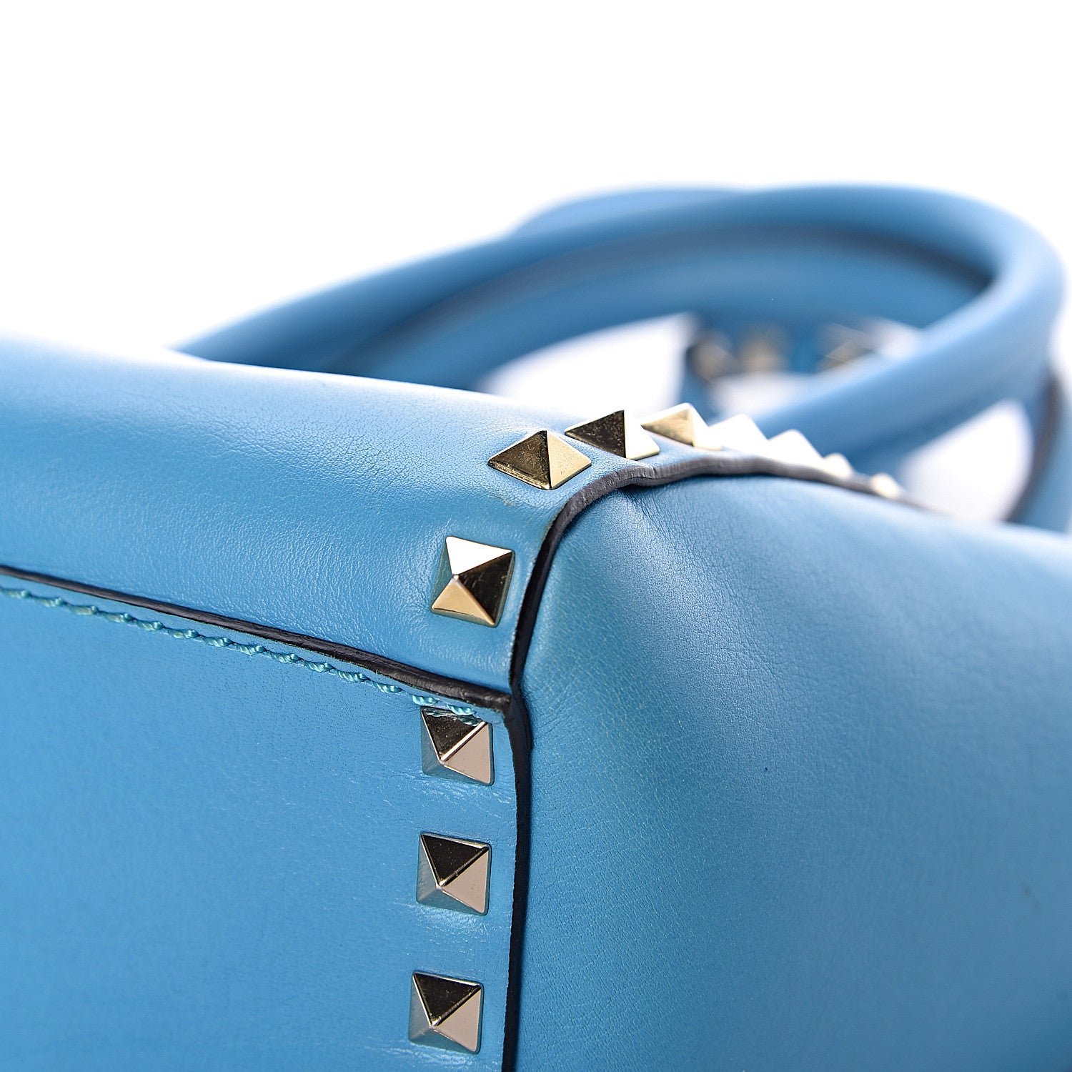 Valentino Garavani Vitello Mini Rockstud Double Handle Tote Parrot 9 of 23