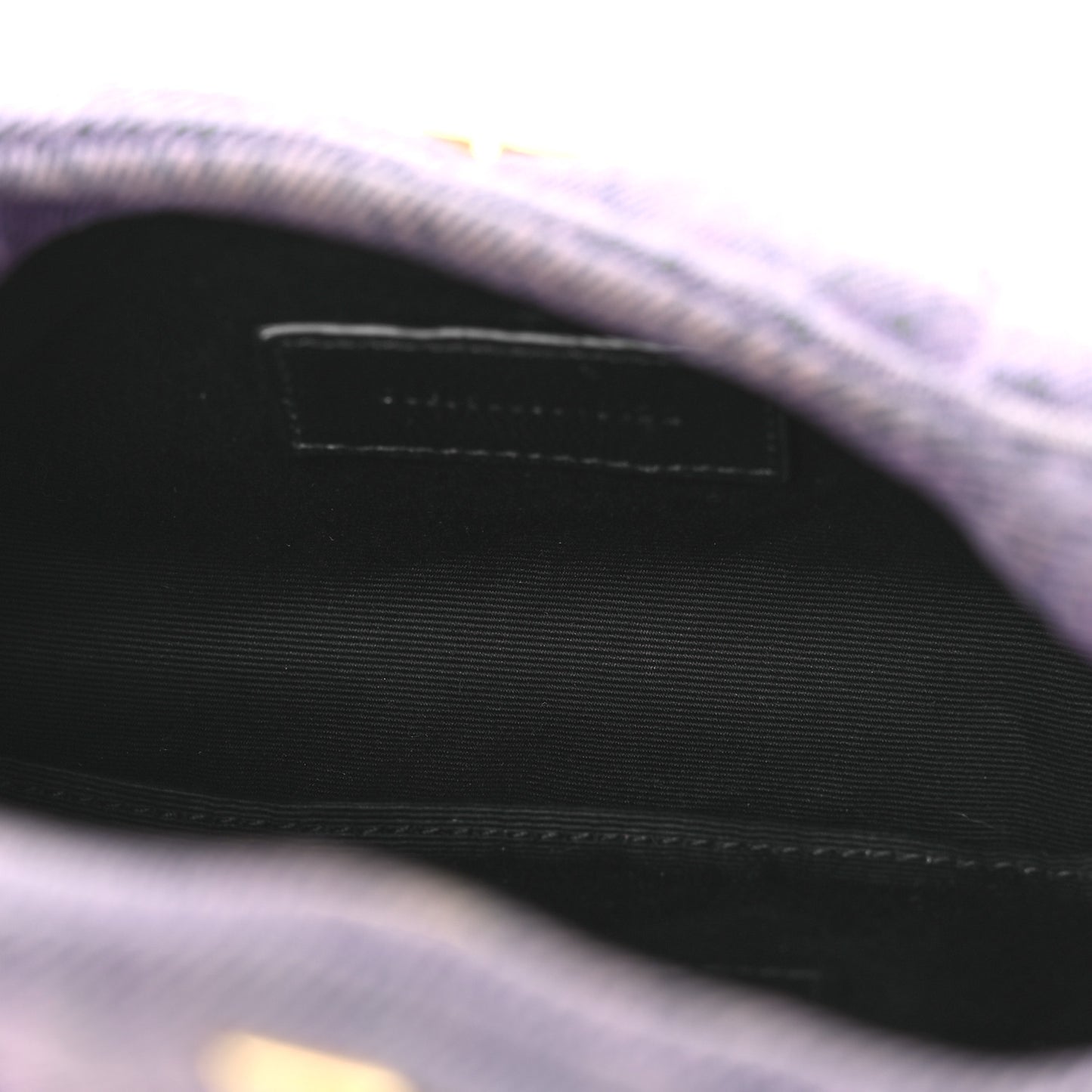 Denim Quilted Loulou Puffer Monogram Pouch Clutch Bleached Lilac
