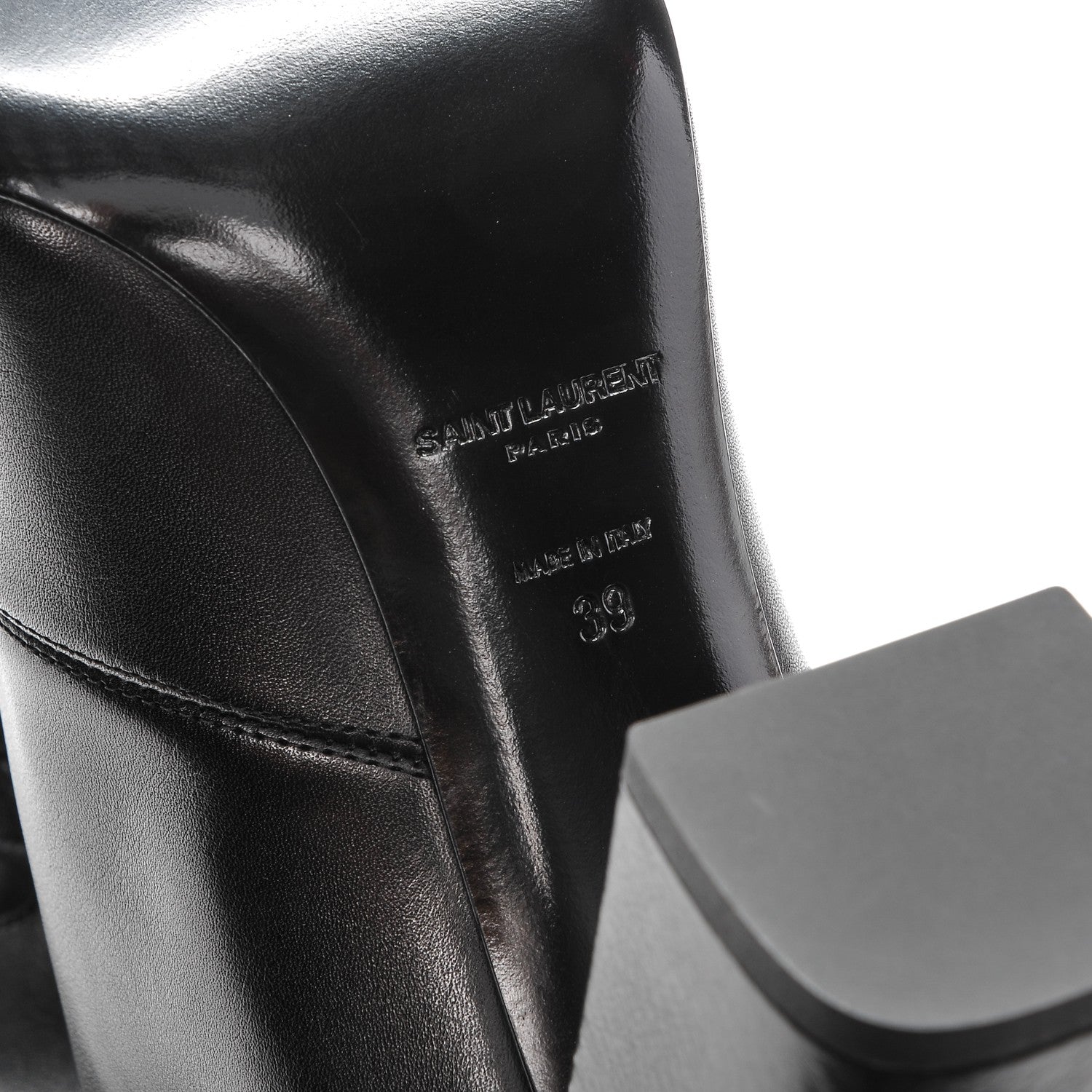Saint Laurent Smooth Calfskin Babies 90 Ankle Boots 39 Black 6 of 7