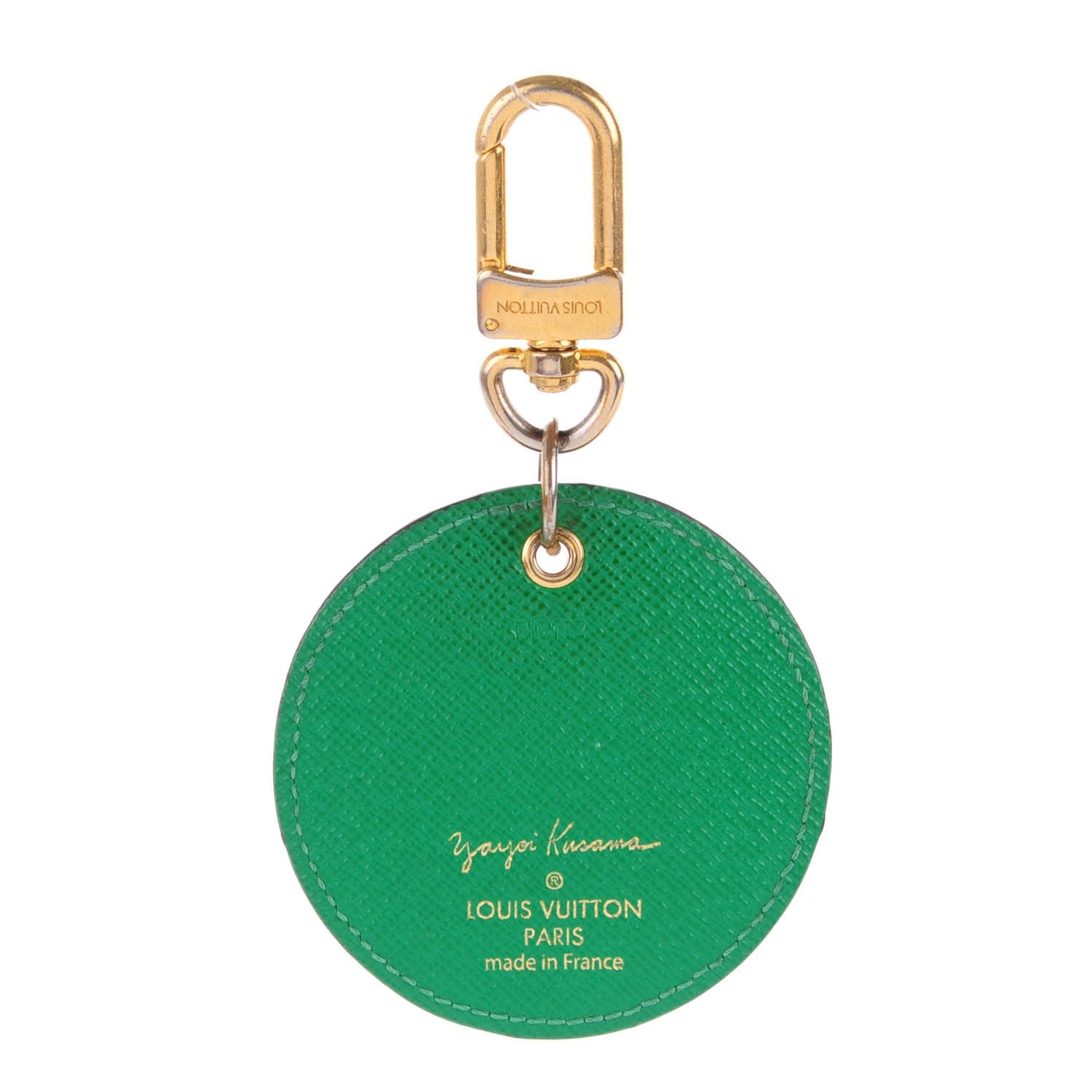 Louis Vuitton Monogram Kusama Pumpkin Dots Key Ring Green 3 of 6
