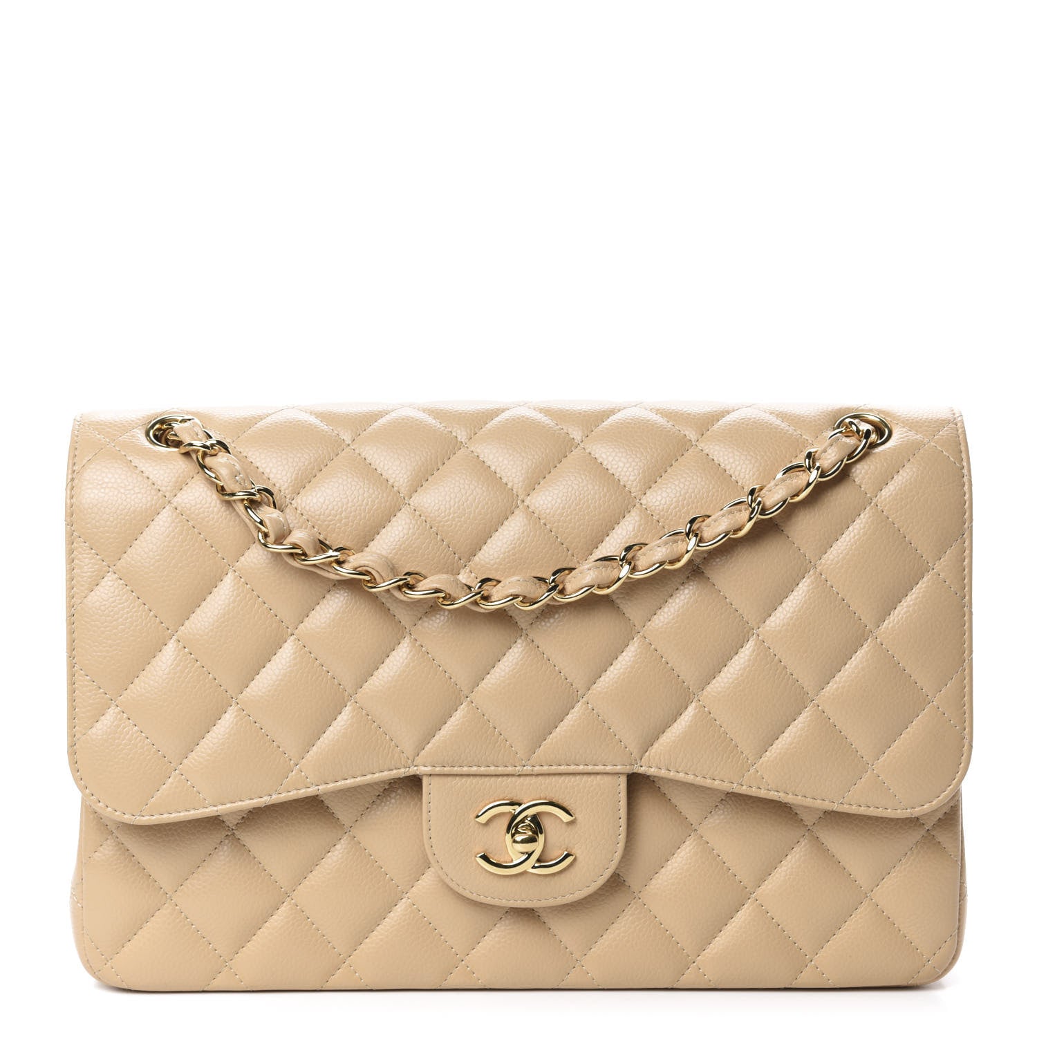 Chanel Caviar Quilted Jumbo Double Flap Beige Clair 1 of 11
