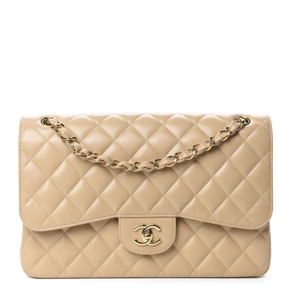 Chanel Caviar Quilted Jumbo Double Flap Beige Clair 1 of 11