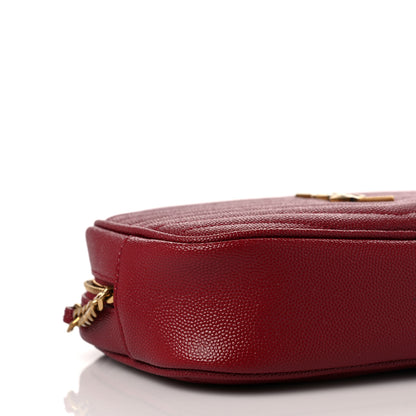 Saint Laurent Grain De Poudre Matelasse Monogram Mini Lou Camera Bag Opyum Red 7 of 8