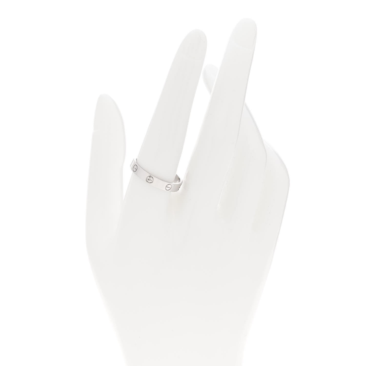 Cartier 18K White Gold 3.5mm LOVE Wedding Band Ring 60 9 2 of 6