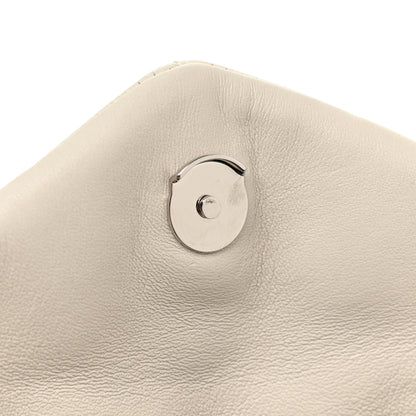 Saint Laurent Lambskin Monogram Loulou Puffer Pouch Clutch Crema Soft 12 of 13