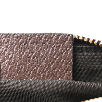 Gucci GG Supreme Monogram Textured Calfskin Web Medium Ophidia Cosmetic Case Beige Ebony New Acero 7 of 8