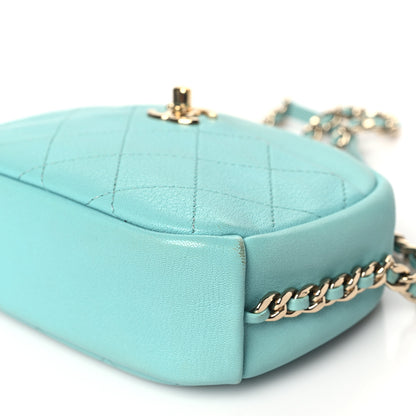 Chanel Goatskin Quilted Small Casual Trip Camera Case Light Blue 10 of 11