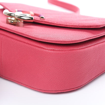 Chanel Grained Calfskin Quilted Small Cuba Top Handle Flap Pink 9 of 9
