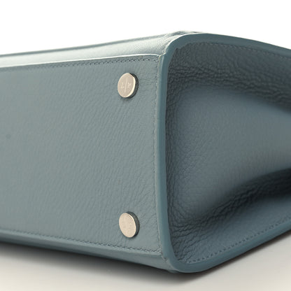 Loro Piana Grained Calfskin Cluisee Petite Top Handle Bag Sky Blue 10 of 10