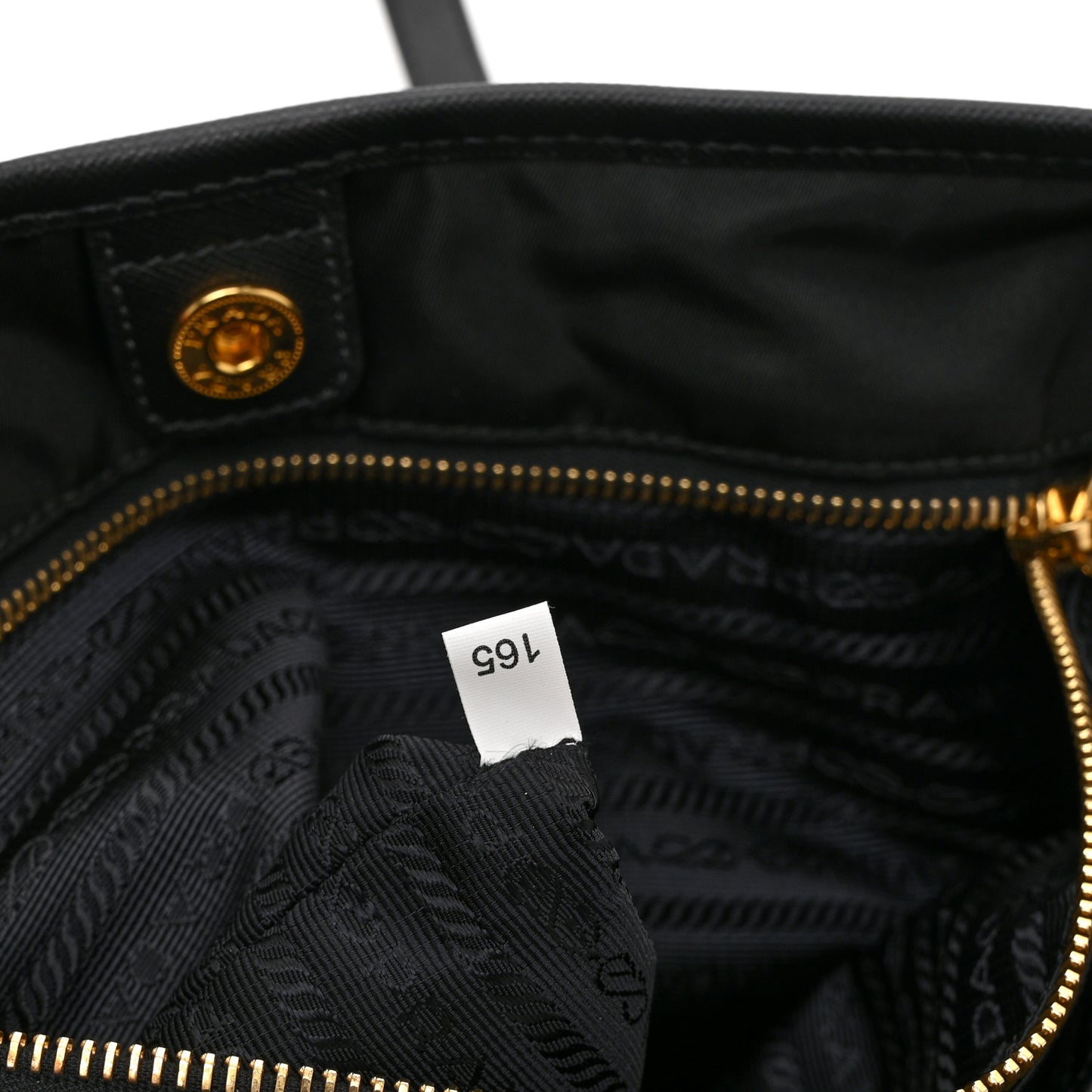 Tessuto Nylon Saffiano Shopping Tote Black