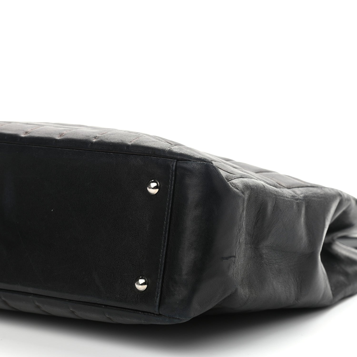 Chanel Lambskin Chocolate Bar Quilted Frame Handbag Black 10 of 10