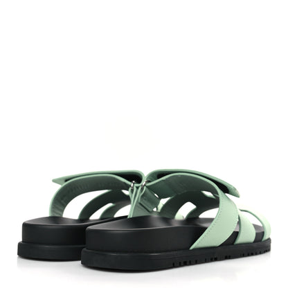 Hermes Epsom Womens Chypre Sandals 38 Vert Jade 4 of 9