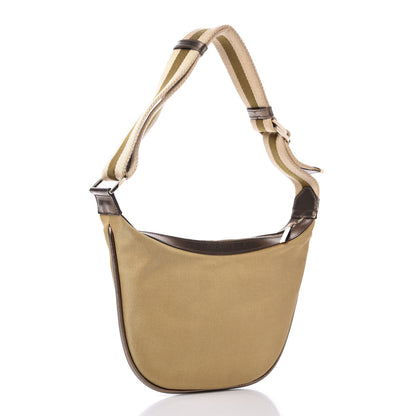 Gucci Metallic Canvas Web Hobo Beige Bronze 3 of 9
