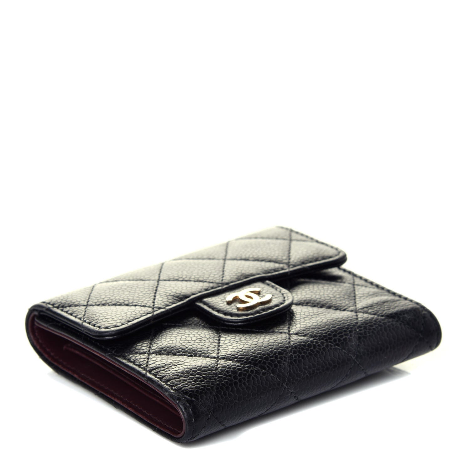 Chanel Caviar Quilted Compact Flap Wallet Black 4 of 10