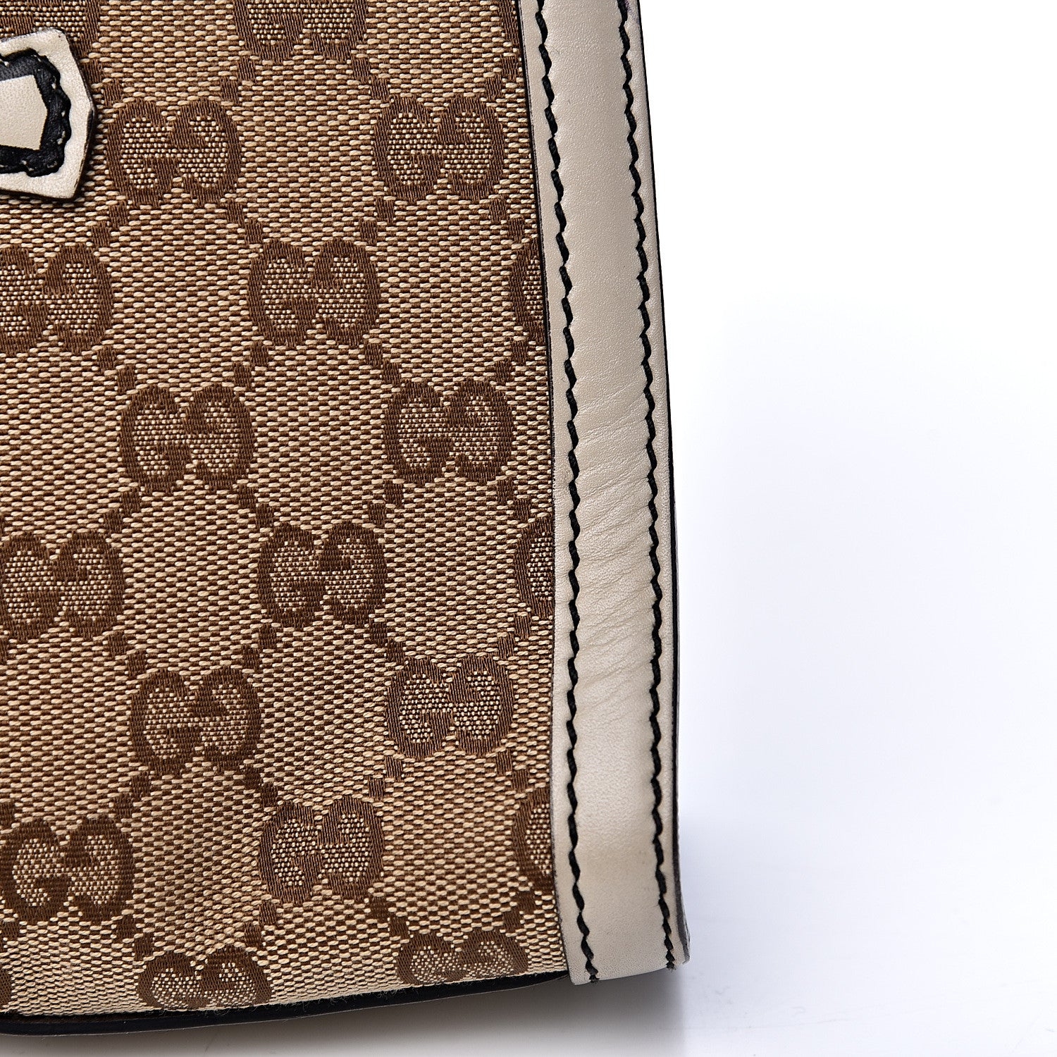 Gucci Monogram Margaux Calfskin Medium Emily Chain Shoulder Bag Beige Ebony Mystic White 10 of 15