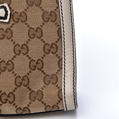 Gucci Monogram Margaux Calfskin Medium Emily Chain Shoulder Bag Beige Ebony Mystic White 10 of 15