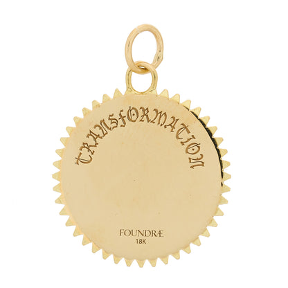 Foundrae 18K Yellow Gold Diamond Enamel Medium Champleve Pyramid Dream Medallion Pendant Black 4 of 4